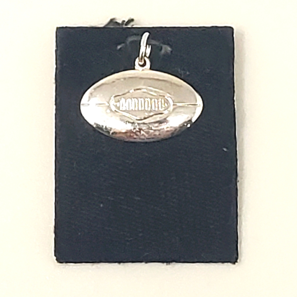 Sterling Silver Football Charm Pendant